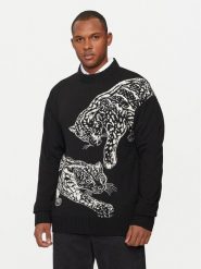 Just Cavalli Sweter 77OAFM40 Czarny Regular Fit. Czarne kardigany męskie Just Cavalli, m, bez wzorów, z syntetyku, bez ramiączek. Za 869.99 zł.