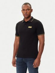 Versace Jeans Couture Polo 79GAGT08 CJ01T Czarny Regular Fit. Czarne koszulki polo męskie Versace Jeans Couture, m, bez wzorów, z bawełny, bez kołnierzyka, bez ramiączek. Za 649.99 zł.