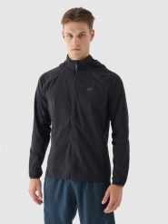 4F Kurtka do biegania Ultralight męska - czarna S. Czarne kurtki treningowe męskie 4f, m, bez wzorów, z materiału, z kapturem, do biegania. W wyprzedaży za 199.99 zł.