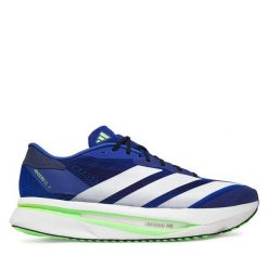 Buty do biegania adidas. Niebieskie buty do biegania męskie ADIDAS, bez wzorów, bez zapięcia, do biegania. Za 409.99 zł.