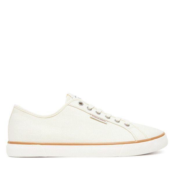 Tenisówki Calvin Klein Jeans. Brązowe trampki męskie Calvin Klein Jeans, bez wzorów, z jeansu, bez zapięcia. Za 169.99 zł.