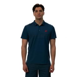 Polo Drop Shot Egan. Niebieskie koszulki polo męskie drop shot, bez wzorów, sportowe, bez kołnierzyka, bez ramiączek. Za 219.10 zł.