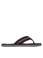 Tommy Hilfiger Japonki Corporate Hilfiger Beach FM0FM05436 Czarny. Czarne klapki i japonki męskie Tommy Hilfiger, bez wzorów, z materiału. Za 109.99 zł.