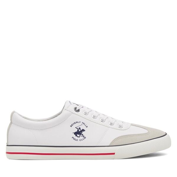 Tenisówki Beverly Hills Polo Club. Białe trampki męskie Beverly Hills Polo Club, bez wzorów, bez zapięcia. Za 159.99 zł.