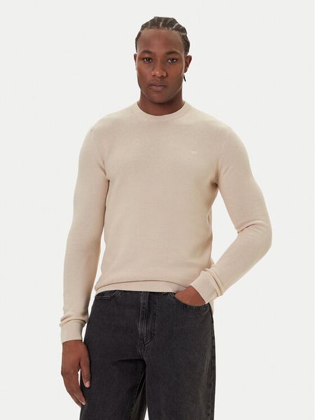 Mustang Sweter Elliot 1016844 Beżowy Regular Fit. Brązowe kardigany męskie Mustang, m, bez wzorów, z bawełny, bez ramiączek. Za 169.99 zł.