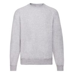 Męska Klasyczna Zwykła Bluza Raglanowa. Szare bluzy nierozpinane męskie Fruit of the Loom, l, bez wzorów, klasyczne, bez ramiączek, bez kaptura. Za 64.99 zł.