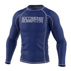 Koszulka sportowa męska Rashguard do MMA EXTREME HOBBY TRACE. Niebieskie bielizna termoaktywna męska EXTREME HOBBY, m, bez wzorów, z bawełny, bez ramiączek, do biegania. Za 209.00 zł.