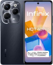 Smartfon Infinix Hot 40 Pro 8/256GB Czarny (INFINIXHOT40PROBLACK). Czarne smartfony Infinix. Za 780.18 zł.