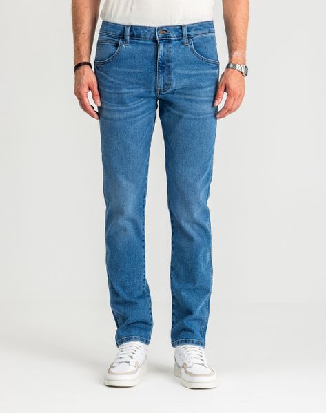 MESKIE SPODNIE WRANGLER RUSTLER REGULAR ABYSS BLUE 112356516 W100018376. Niebieskie jeansy męskie Wrangler, bez wzorów, z bawełny, biznesowe. Za 179.99 zł.
