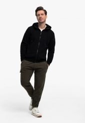 Bluza bawełniana z kapturem B-GROV. Czarne bluzy z kapturem męskie Volcano, l, bez wzorów, z bawełny, z kapturem. Za 179.99 zł.