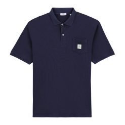 Polo Serge Blanco Logan. Niebieskie koszulki polo męskie SERGE BLANCO, m, bez wzorów, eleganckie, bez kołnierzyka, bez ramiączek. W wyprzedaży za 306.50 zł.