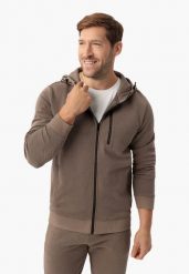 Bluza z kapturem B-BOGY. Brązowe bluzy rozpinane męskie Volcano, m, bez wzorów, z bawełny, z kapturem. Za 189.99 zł.