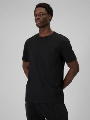 4F T-shirt regular gładki męski - czarny S. Czarne t-shirty męskie 4f, m, bez wzorów, z bawełny, bez kołnierzyka, bez ramiączek. Za 79.99 zł.