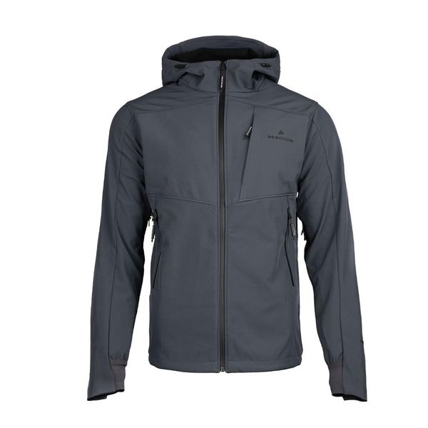 Kurtka męska softshell Ventura1 SS. Brązowe kurtki męskie Bergson, l, bez wzorów, z softshellu, bez kaptura, trekkingowe. W wyprzedaży za 383.00 zł.