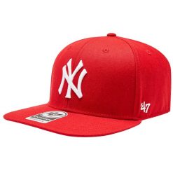 Czapka z daszkiem męska 47 Brand MLB New York Yankees No Shot Cap. Czerwone czapki męskie 47 Brand, bez wzorów, z wełny, sportowe. Za 129.99 zł.