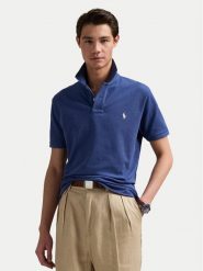 Polo Ralph Lauren Polo 710536856460 Niebieski Slim Fit. Niebieskie koszulki polo męskie Polo Ralph Lauren, m, bez wzorów, z bawełny, bez kołnierzyka, bez ramiączek. Za 339.99 zł.