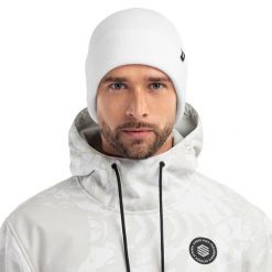 Czapka zimowa beanie męska Snowflake. Białe czapki męskie SIROKO, na zimę, bez wzorów, z tkaniny, sportowe. W wyprzedaży za 84.00 zł.