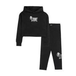 Zestaw zimowy Leone 1947 Lavender Mädchen, bluza z kapturem i legginsy. Czarne bluzy z kapturem męskie LEONE 1947 APPAREL, m, bez wzorów, z bawełny, na fitness i siłownię. W wyprzedaży za 96.62 zł.