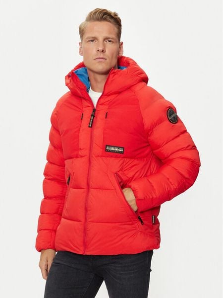 Napapijri Kurtka zimowa Moesa NP0A4I1R Czerwony Regular Fit. Czerwone kurtki męskie Napapijri, na zimę, l, bez wzorów, z syntetyku, bez ramiączek, bez kaptura. Za 919.99 zł.