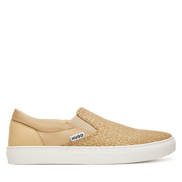 Tenisówki HUGO. Brązowe trampki męskie Hugo, bez wzorów, bez zapięcia. Za 289.99 zł.