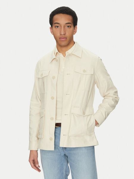 Guess Kurtka przejściowa M5GL31 WH791 Beżowy Regular Fit. Brązowe kurtki męskie Guess, m, z aplikacjami, z bawełny, bez ramiączek, bez kaptura. Za 489.99 zł.