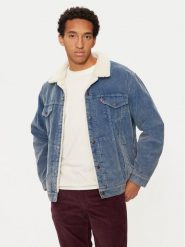 Levi's® Kurtka jeansowa Trucker A5784-0016 Niebieski Relaxed Fit. Niebieskie kurtki męskie m, bez wzorów, z bawełny, bez ramiączek, bez kaptura. Za 589.99 zł.