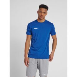 Koszulka sportowa z krótkim rękawem męska Hummel hmlGO cotton. Niebieskie t-shirty sportowe męskie HUMMEL, m, bez wzorów, sportowe, bez ramiączek. Za 67.00 zł.