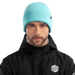 Czapka zimowa beanie męska Snowflake. Niebieskie czapki męskie SIROKO, na zimę, bez wzorów, z tkaniny, sportowe. W wyprzedaży za 84.00 zł.
