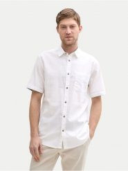Tom Tailor Koszula 1045098 Biały Regular Fit. Białe koszule męskie Tom Tailor, m, bez wzorów, z bawełny, bez kołnierzyka, bez ramiączek. Za 109.99 zł.