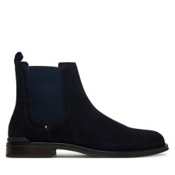 Sztyblety Tommy Hilfiger. Niebieskie sztyblety męskie Tommy Hilfiger, bez obcasa, bez zapięcia. Za 489.99 zł.