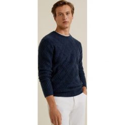 Mango Man - Sweter Lattice. Szare swetry męskie Mango Man, z dzianiny, z okrągłym kołnierzem, z krótkim rękawem. Za 199.90 zł.