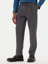Calvin Klein Chinosy LV04LE613G Szary Slim Fit. Szare eleganckie spodnie męskie Calvin Klein, bez wzorów, z wiskozy. Za 559.99 zł.