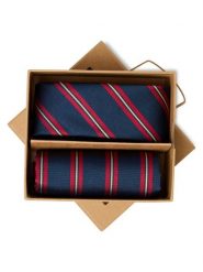 Finshley & Harding London Krawat i poszetka z jedwabiu Mężczyźni Jedwab niebieski w paski, ONE SIZE. Niebieskie krawaty i muchy męskie Finshley & Harding London, bez wzorów, z jedwabiu. Za 199.95 zł.