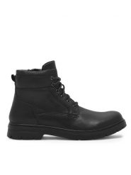 Lanetti Trapery BENGAL-01 MBS Czarny. Czarne buty zimowe męskie Lanetti, bez wzorów, ze skóry, bez obcasa, bez zapięcia. Za 118.99 zł.