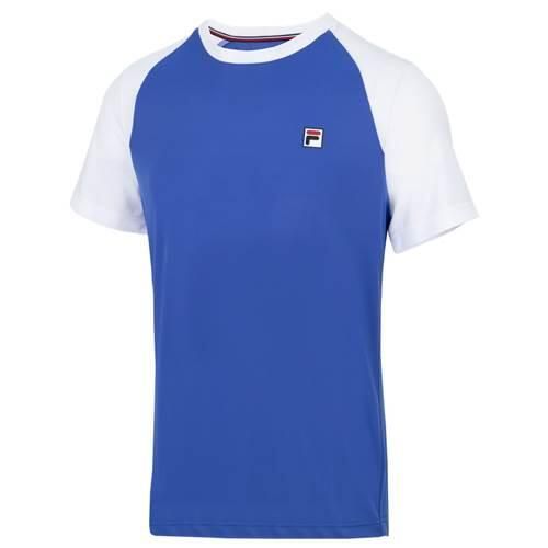 Koszulka sportowa męska Fila Ray. Niebieskie t-shirty sportowe męskie Fila, m, bez wzorów, z bawełny, sportowe, bez ramiączek. Za 204.00 zł.