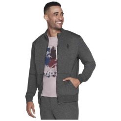 Bluza Męska Skechers. Szare bluzy nierozpinane męskie Skechers, m, bez wzorów, bez ramiączek, bez kaptura. Za 180.99 zł.