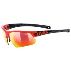 Okulary przeciwsłoneczne unisex Uvex Sportstyle 224 cat. 3. Czerwone okulary przeciwsłoneczne męskie Uvex, bez wzorów, z tworzywa sztucznego, sportowe, sztuczne. Za 172.70 zł.