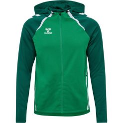 Hummel Bluza dresowa zielona HMLLEAD 2.0 r.L. Zielone bluzy nierozpinane męskie HUMMEL, l, bez wzorów, z dresówki, sportowe, bez ramiączek, bez kaptura. Za 284.00 zł.