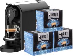 Bialetti - ekspres kapsułkowy Gioia Plus - Czarny + 48szt kapsułek NAPOLI. Czarne ekspresy na kapsułki Bialetti. Za 462.85 zł.