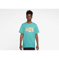 Koszulka sportowa męska Nike Air Jordan Brand Graphic Crew 3. Niebieskie t-shirty sportowe męskie Nike, m, bez wzorów, sportowe, bez ramiączek. Za 239.99 zł.