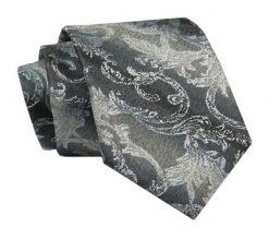 Elegancki, Klasyczny, Męski Krawat -ALTIES - Szarości i Grafit. Szare krawaty i muchy męskie Alties, bez wzorów, z tkaniny, eleganckie. Za 49.00 zł.