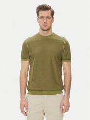 BOSS Sweter Jianfranco 50537642 Zielony Regular Fit. Zielone kardigany męskie Boss, m, bez wzorów, z bawełny, bez ramiączek. Za 379.99 zł.