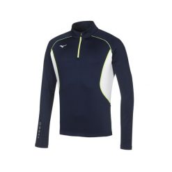 Bluza premium Mizuno JPN warmer. Niebieskie bluzy nierozpinane męskie Mizuno, bez wzorów, sportowe, bez ramiączek, bez kaptura. Za 237.50 zł.