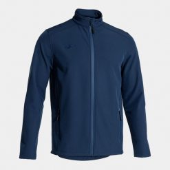 Kurtka sportowa męska Basilea II Softshell Jacket. Niebieskie kurtki softshell męskie Joma, m, bez wzorów, z elastanu, bez kaptura, do piłki nożnej. Za 169.99 zł.