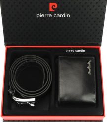 Pierre Cardin Zestaw PIERRE CARDIN portfel + pasek męski ZG-103 130 Czarny. Czarne portfele męskie Pierre Cardin, bez wzorów. Za 229.00 zł.