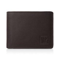 Portfel skórzany PAOLO PERUZZI T-67-BR brązowy. Brązowe portfele męskie Paolo Peruzzi, bez wzorów, z materiału. Za 59.99 zł.