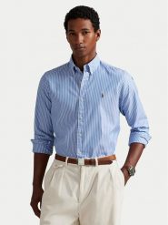 Polo Ralph Lauren Koszula 710886462004 Niebieski Custom Fit. Niebieskie koszule męskie Polo Ralph Lauren, m, bez wzorów, z bawełny, bez kołnierzyka, bez ramiączek. Za 699.99 zł.