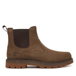 Sztyblety Timberland. Brązowe sztyblety męskie Timberland, bez obcasa, bez zapięcia. Za 779.99 zł.
