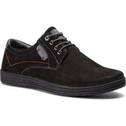 Półbuty LASOCKI FOR MEN MI08-C485-522-12. Czarne eleganckie półbuty męskie Lasocki For Men, z nubiku, bez obcasa, bez zapięcia. Za 189.99 zł.