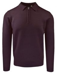 Męski, Lekki Sweter z Wiskozy z Kołnierzykiem Polo - Brave Soul - Bordo. Czerwone kardigany męskie Brave Soul, bez wzorów, z poliamidu, bez kołnierzyka, bez ramiączek. Za 119.00 zł.